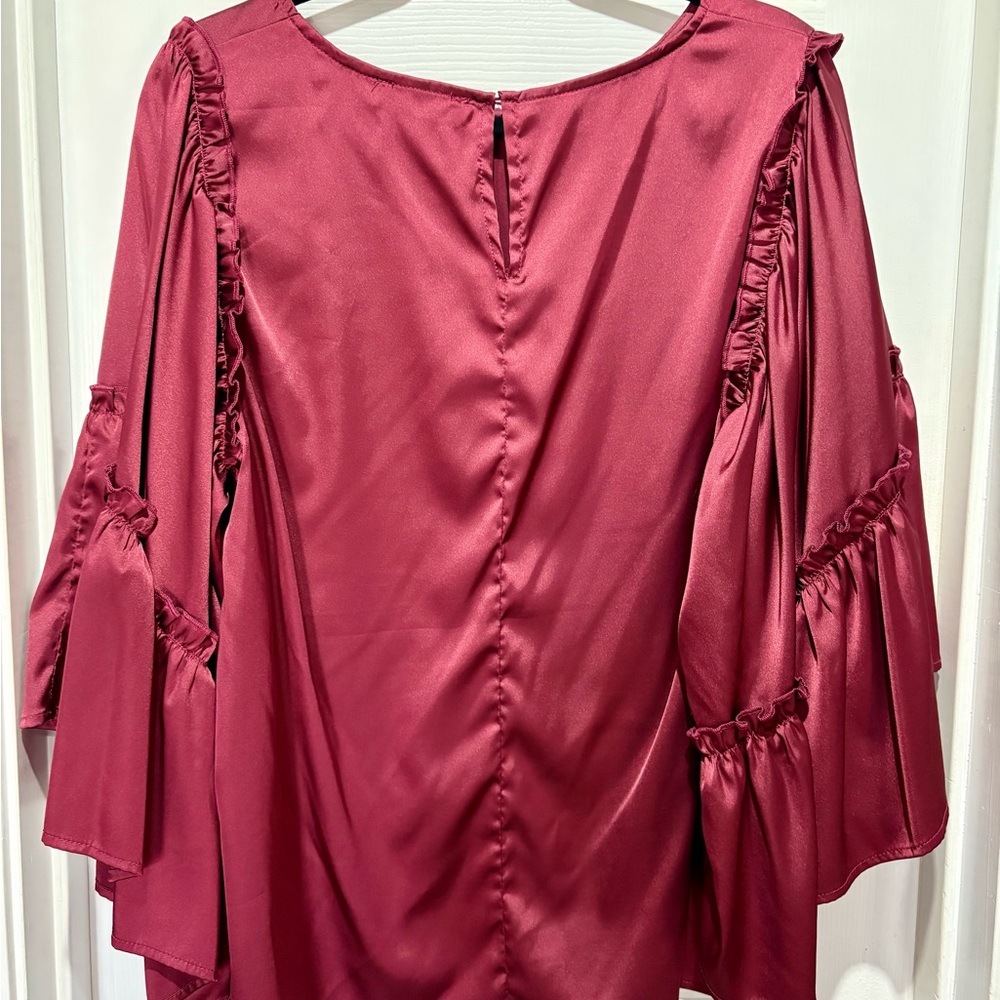 Women’s Ruffle-Sleeve Blouse - Picture 2 of 4